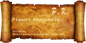 Plenert Konstantin névjegykártya